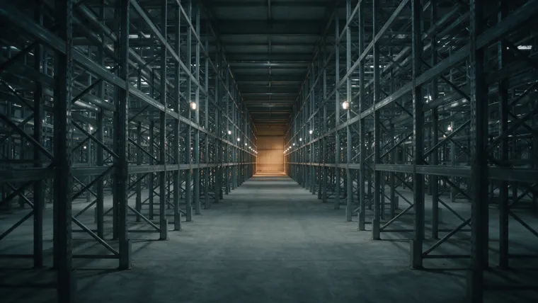 Illustration : allée de stockage dans un entrepôt